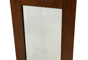 Arts & Crafts Wall Mirror with Hand-Carved Frogs by Kobus de Graaff, 1900s